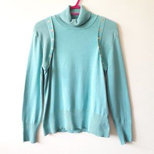 Belldini turquoise stud trim turtleneck sweater